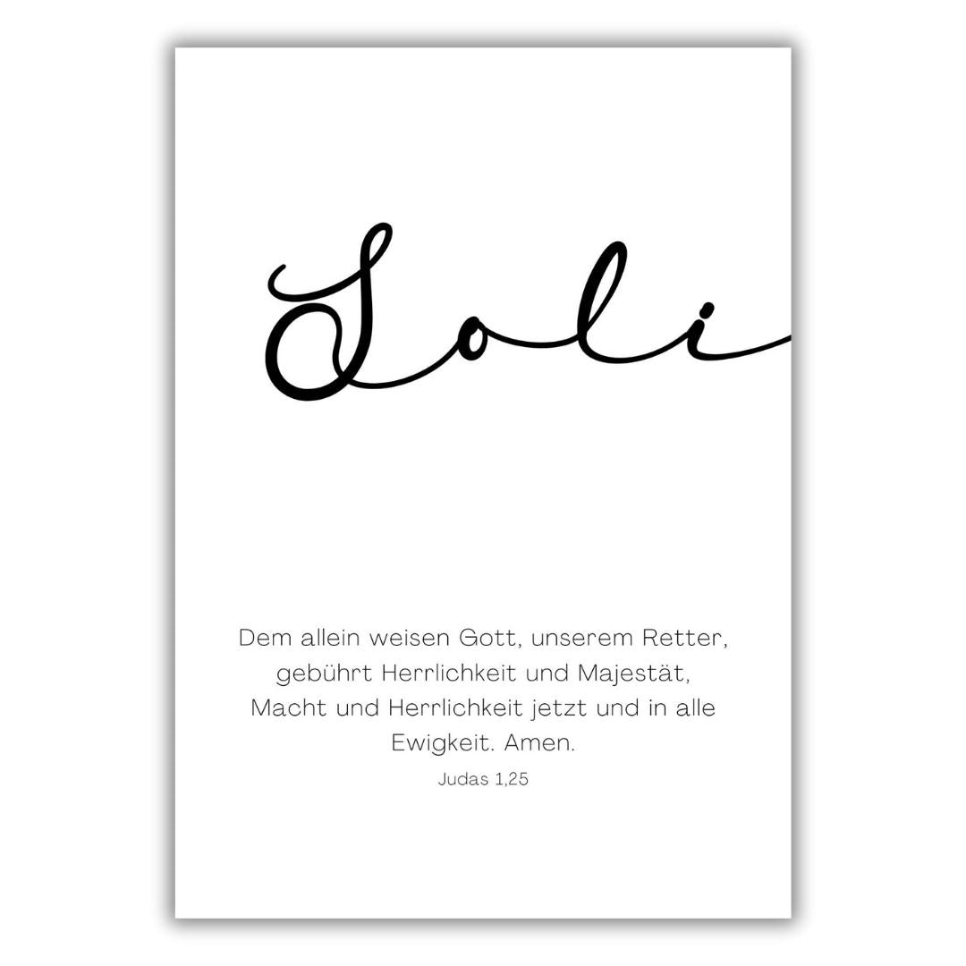 christliches Poster - Soli Deo Gloria - 3er Pack