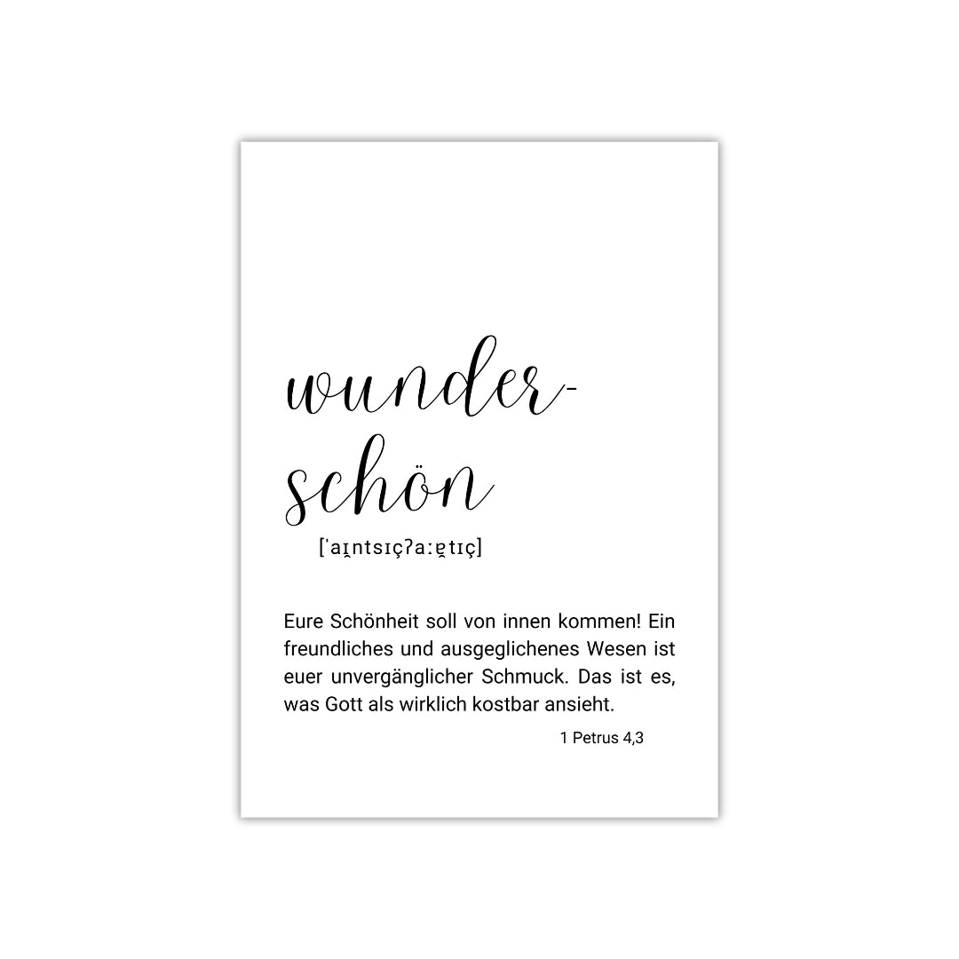 christliches Poster - wunderschön mit Bibelvers aus 1. Petrus