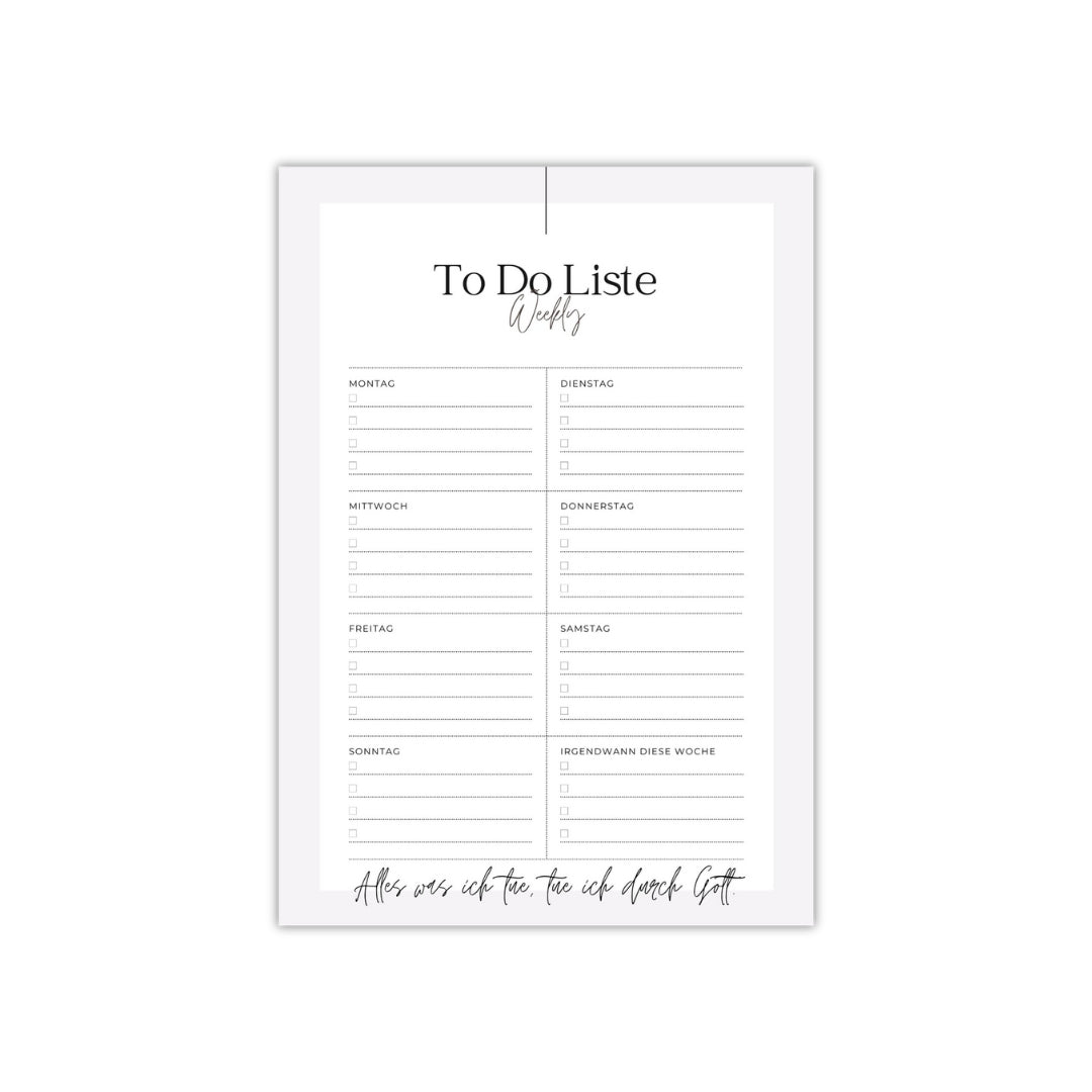 christlicher Wochenplaner - To-Do-Liste