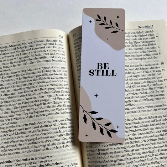 christliches Lesezeichen mit Bibelvers - be still and know that I am God