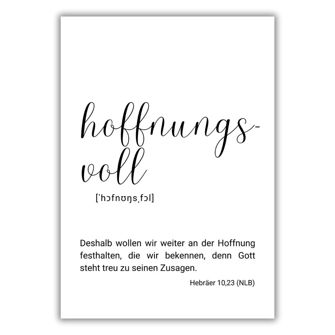 christliches Poster - hoffnungsvoll mit Bibelvers aus Hebräer