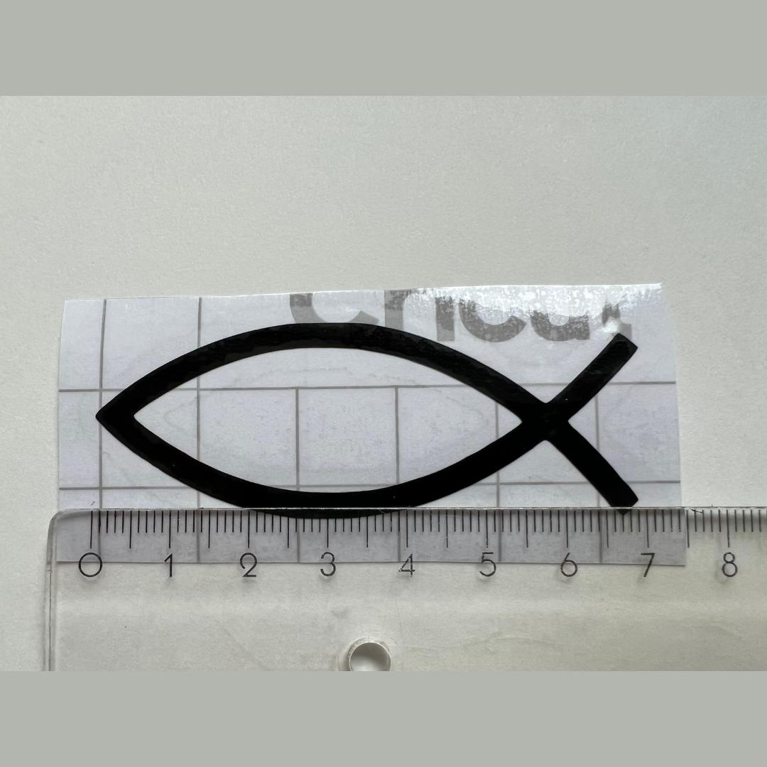 christlicher Autoaufkleber Ichthys Fisch - schwarz